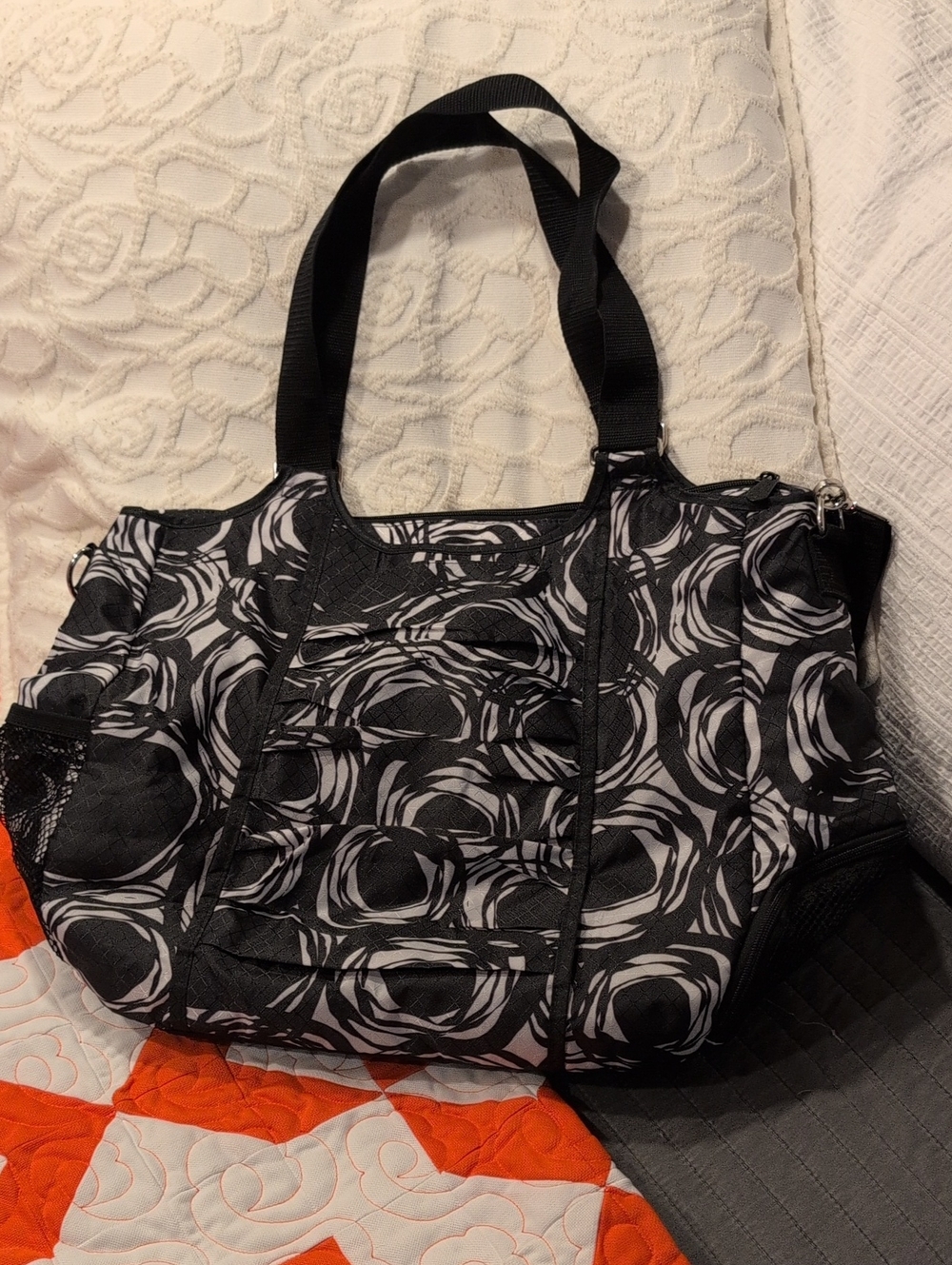 Black & White Floral Tote Bag - Picture 1 of 6